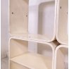 LIBRERIA MODULARE DESIGN CUBO CARLO DE CARLI FIARM ANNI 60 LEGNO ROVERE CURVATO