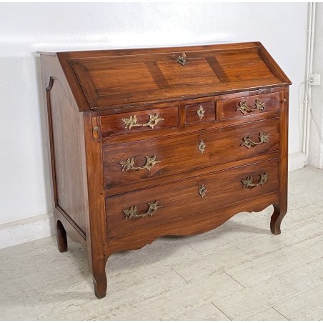 ANTICA RIBALTA LEGNO NOCE MOBILE SECRETAIRE 1800 SCRITTOIO CREDENZA SEGRETO OLD