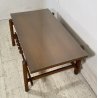 TAVOLINO FUMO VINTAGE ANNI 70 LEGNO VETRO SALOTTO PORTA RIVISTE COFFE TABLE OLD