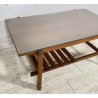 TAVOLINO FUMO VINTAGE ANNI 70 LEGNO VETRO SALOTTO PORTA RIVISTE COFFE TABLE OLD