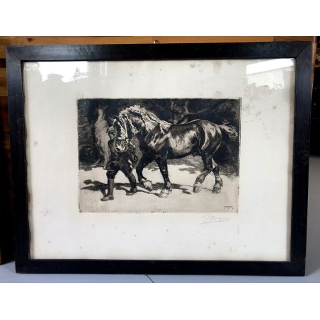 LITOGRAFIA Adolfo Magrini CAVALLO MANDRIANO BUTTERO MAREMMANO MANISCALCO '900