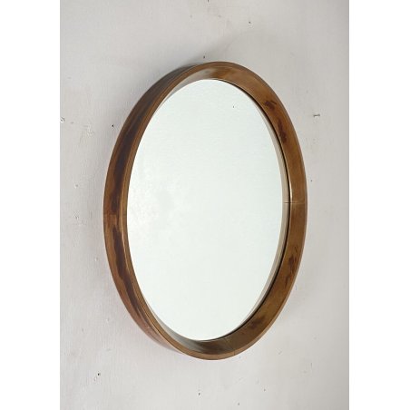 STUPENDO SPECCHIO ROTONDO ANNI 60/70 LEGNO RONDE MIRROR VINTAGE DESIGN EPOCA OLD
