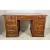 ANTICA SCRIVANIA DA CENTRO SCRITTOIO PRIMI 1900 LEGNO NOCE 9 CASSETTI OLD OFFICE