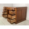 ANTICA SCRIVANIA DA CENTRO SCRITTOIO PRIMI 1900 LEGNO NOCE 9 CASSETTI OLD OFFICE