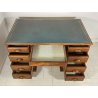 ANTICA SCRIVANIA DA CENTRO SCRITTOIO PRIMI 1900 LEGNO NOCE 9 CASSETTI OLD OFFICE