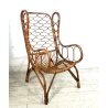 POLTRONA VINTAGE RATTAN CANNA D'INDIA DESIGN MIDCENTURY ATTR. Lio Carminati '50s