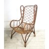 POLTRONA VINTAGE RATTAN CANNA D'INDIA DESIGN MIDCENTURY ATTR. Lio Carminati '50s