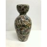 VASO VINTAGE CERAMICA Molaroni Pesaro DECORO MOTIVO FOGLIE FIORI POLICROMO 30 cm