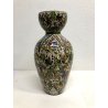 VASO VINTAGE CERAMICA Molaroni Pesaro DECORO MOTIVO FOGLIE FIORI POLICROMO 30 cm