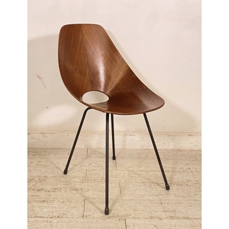 SEDIA DESIGN MEDEA VITTORIO NOBILI FRETELLI TAGLIABUE 1955 TEAK FERRO VINTAGE