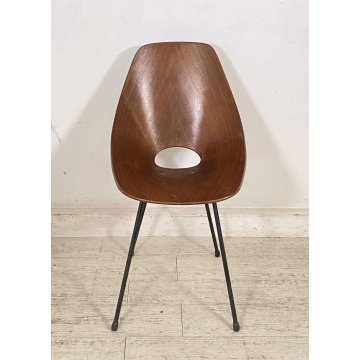 SEDIA DESIGN MEDEA VITTORIO NOBILI FRETELLI TAGLIABUE 1955 TEAK FERRO VINTAGE