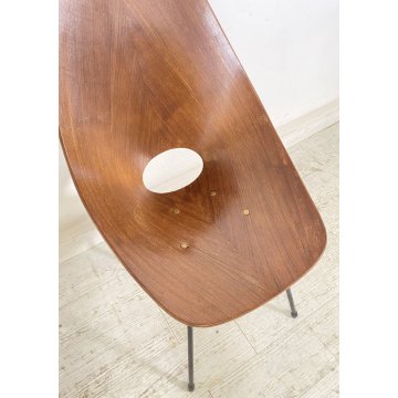SEDIA DESIGN MEDEA VITTORIO NOBILI FRETELLI TAGLIABUE 1955 TEAK FERRO VINTAGE