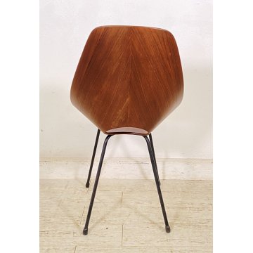 SEDIA DESIGN MEDEA VITTORIO NOBILI FRETELLI TAGLIABUE 1955 TEAK FERRO VINTAGE