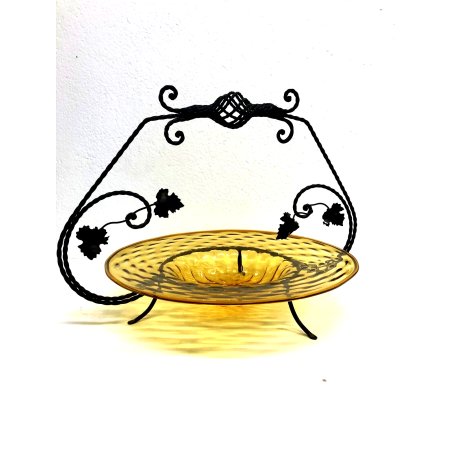 CENTROTAVOLA Vittorio Zecchin VETRO SOFFIATO MURANO U. Bellotto FERRO BATTUTO