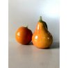 COPPIA FRUTTI VETRO SOFFIATO MURANO ARANCIA PERA VINTAGE ART GLASS  ATTR.  '50s