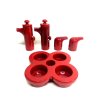 SET CONDIMENTO CERAMICA Il Picchio Italy DESIGN Enzo Bioli SMALTO ROSSO ANNI '60