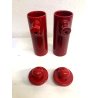 SET CONDIMENTO CERAMICA Il Picchio Italy DESIGN Enzo Bioli SMALTO ROSSO ANNI '60