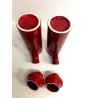 SET CONDIMENTO CERAMICA Il Picchio Italy DESIGN Enzo Bioli SMALTO ROSSO ANNI '60