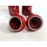 SET CONDIMENTO CERAMICA Il Picchio Italy DESIGN Enzo Bioli SMALTO ROSSO ANNI '60