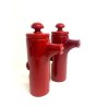 SET CONDIMENTO CERAMICA Il Picchio Italy DESIGN Enzo Bioli SMALTO ROSSO ANNI '60