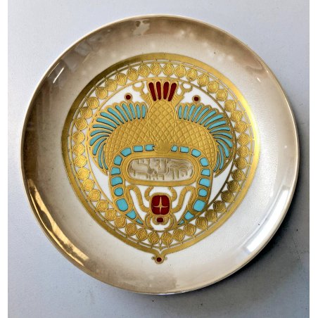 PIATTO GIOIELLO OREFICERIA Morbelli PORCELLANA Gioiello Fenicio SMALTO ORO 24kt