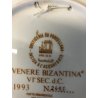 PIATTO GIOIELLO OREFICERIA Morbelli PORCELLANA Venere Bizantina SMALTO ORO 24 kt