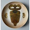 PIATTO GIOIELLO OREFICERIA Morbelli PORCELLANA SMALTO Gioiello di Aker  ORO 24kt