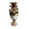 ANTICO VASO BIANSATO Gualdo Tadino CERAMICA MAIOLICA LUSTRO ORO BLU 39 cm/h