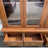 ANTICA LIBRERIA VETRINA LEGNO NOCE 4 CASSETTI 4 ANTE CREDENZA PRIMI 1900 ARMADIO