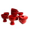 LOTTO 13 pz TAZZA COPPA PIATTINO CERAMICA DESIGN Il Picchio Italy SMALTO ROSSO