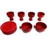 LOTTO 13 pz TAZZA COPPA PIATTINO CERAMICA DESIGN Il Picchio Italy SMALTO ROSSO