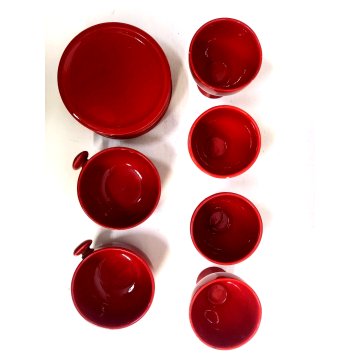 LOTTO 13 pz TAZZA COPPA PIATTINO CERAMICA DESIGN Il Picchio Italy SMALTO ROSSO