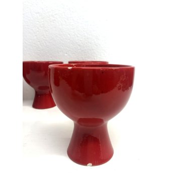 LOTTO 13 pz TAZZA COPPA PIATTINO CERAMICA DESIGN Il Picchio Italy SMALTO ROSSO