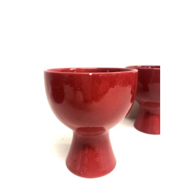 LOTTO 13 pz TAZZA COPPA PIATTINO CERAMICA DESIGN Il Picchio Italy SMALTO ROSSO