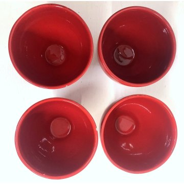 LOTTO 13 pz TAZZA COPPA PIATTINO CERAMICA DESIGN Il Picchio Italy SMALTO ROSSO