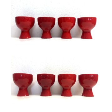 LOTTO 13 pz TAZZA COPPA PIATTINO CERAMICA DESIGN Il Picchio Italy SMALTO ROSSO