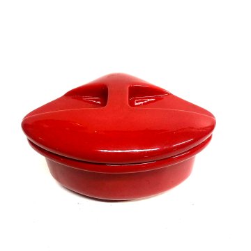 LOTTO 13 pz TAZZA COPPA PIATTINO CERAMICA DESIGN Il Picchio Italy SMALTO ROSSO