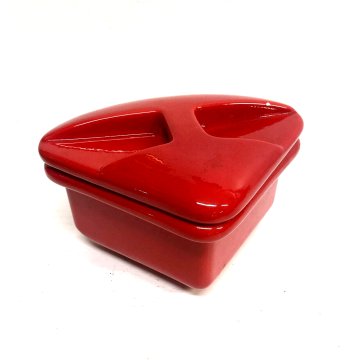 LOTTO 13 pz TAZZA COPPA PIATTINO CERAMICA DESIGN Il Picchio Italy SMALTO ROSSO