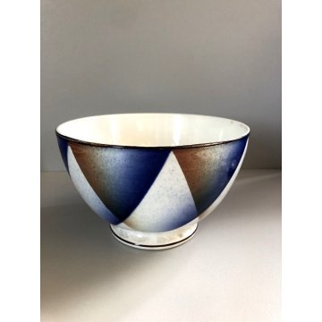 COPPA CERAMICA S. C. Richard SMALTO POLICROMO AEROGRAFO CIOTOLA BOWL TAZZA DECO'