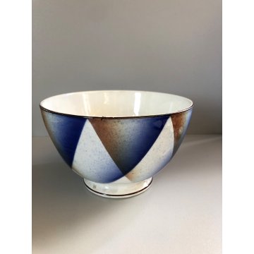 COPPA CERAMICA S. C. Richard SMALTO POLICROMO AEROGRAFO CIOTOLA BOWL TAZZA DECO'