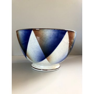 COPPA CERAMICA S. C. Richard SMALTO POLICROMO AEROGRAFO CIOTOLA BOWL TAZZA DECO'