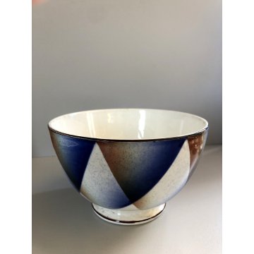 COPPA CERAMICA S. C. Richard SMALTO POLICROMO AEROGRAFO CIOTOLA BOWL TAZZA DECO'