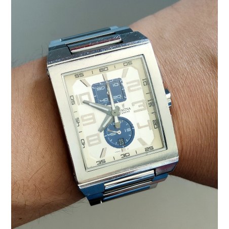 OROLOGIO POLSO Festina Chrono F16190 uomo QUARTZ acciaio VINTAGE WRIST WATCH