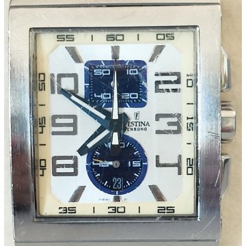 OROLOGIO POLSO Festina Chrono F16190 uomo QUARTZ acciaio VINTAGE WRIST WATCH