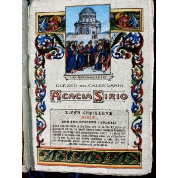 ANTICO CALENDARIETTO PUBBLICITARIO 1916 prodot. SIRIO almanacco RAFFAELLO SANZIO