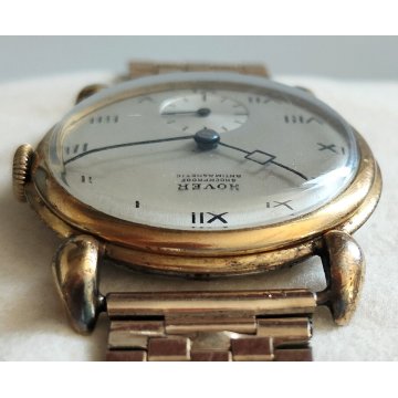 ANTICO OROLOGIO Hover ANSE a RAGNO 15 jewels MECCANICO anni 40 DORATO MEN WATCH