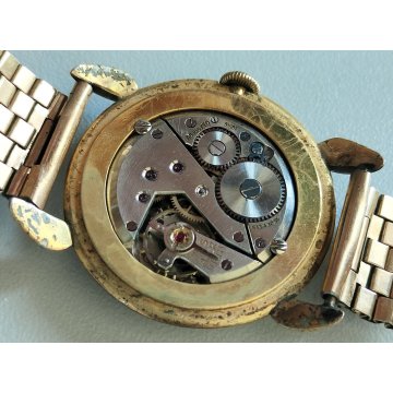 ANTICO OROLOGIO Hover ANSE a RAGNO 15 jewels MECCANICO anni 40 DORATO MEN WATCH