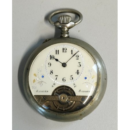 ANTICO OROLOGIO TASCA 8 jours Meccanico TIPO Hebdomas OLD POCKET WATCH ø 50mm