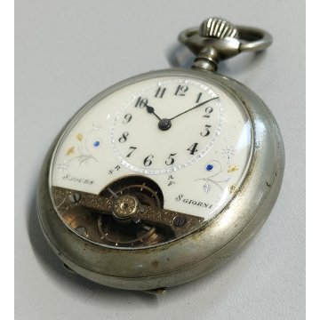 ANTICO OROLOGIO TASCA 8 jours Meccanico TIPO Hebdomas OLD POCKET WATCH ø 50mm