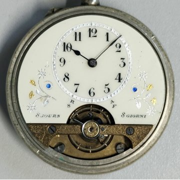 ANTICO OROLOGIO TASCA 8 jours Meccanico TIPO Hebdomas OLD POCKET WATCH ø 50mm